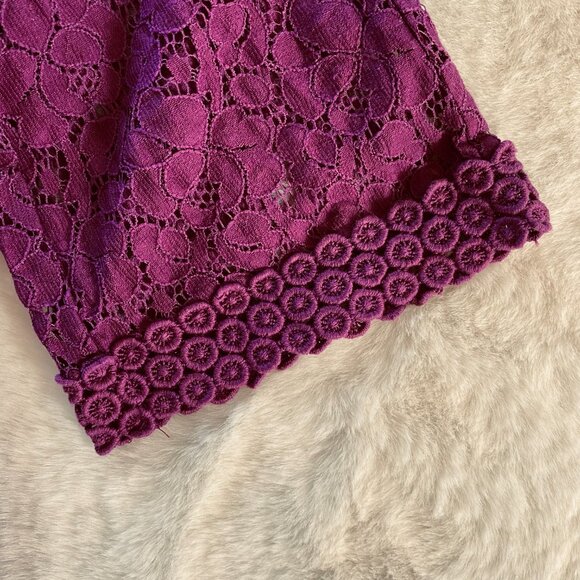 2/$18🌴 Purple Floral Lace Crochet Tunic Top Women’s Size Small - Picture 5 of 11